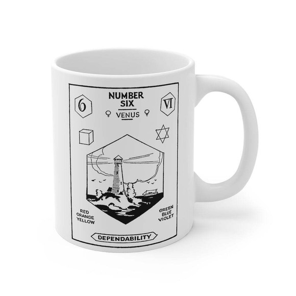 Numerology Lifepath Number 6 Harmony Coffee Mug 11oz Birthday Gift New - Picture 2 of 3